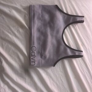 purple calvin klein performance bra